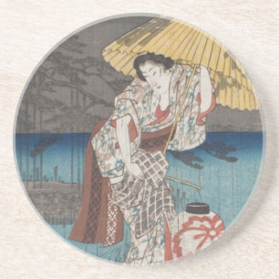 En Grès Dessous de verre Ichiryusai Hiroshige