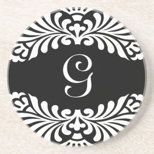 En Grès Dessous de verre initiaux monogrammes
