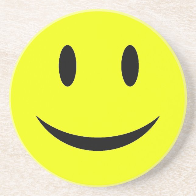 En Grès Dessous de verre jaunes de visage (Devant)