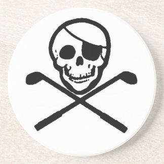 En Grès Dessous de verre jouants au golf de jolly roger de