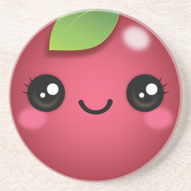 En Grès Dessous de verre Kawaii Cranberry (Devant)