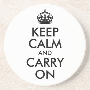 En Grès Dessous de verre Keep Calm and Carry On