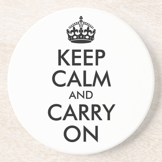 En Grès Dessous de verre Keep Calm and Carry On (Devant)