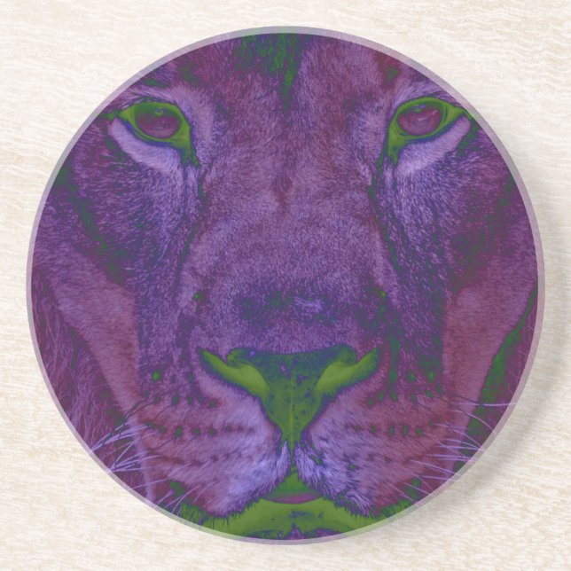 En Grès Dessous de verre Lion Abstrait (Devant)