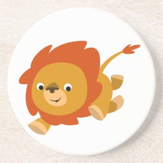 En Grès Dessous de verre Lion Cartoon Fast Cute