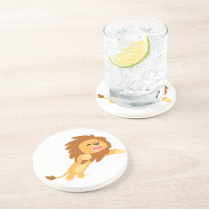 En Grès Dessous de verre Lion joyeux et joyeux