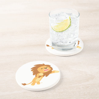 En Grès Dessous de verre Lion joyeux et joyeux
