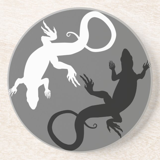 En Grès Dessous de verre Lizard Dessous de verre d'art rep (Devant)