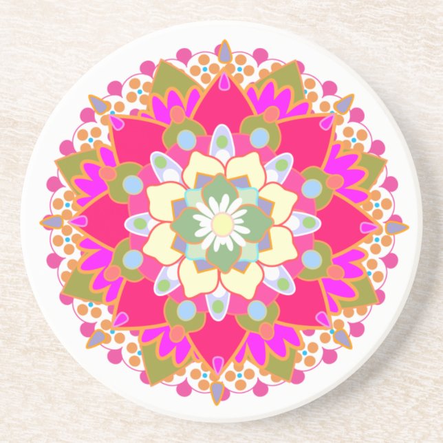 En Grès Dessous de verre Lotus Mandala (Devant)