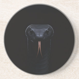 En Grès Dessous de verre Luxe Noir avec Mamba Noir