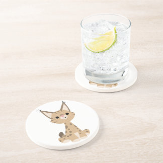 En Grès Dessous de verre Lynx Cartoon mignon