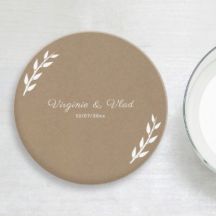 En Grès Dessous de verre Mariage Kraft et Rustique