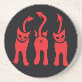 En Grès Dessous de verre mauvais rouges de Kitty