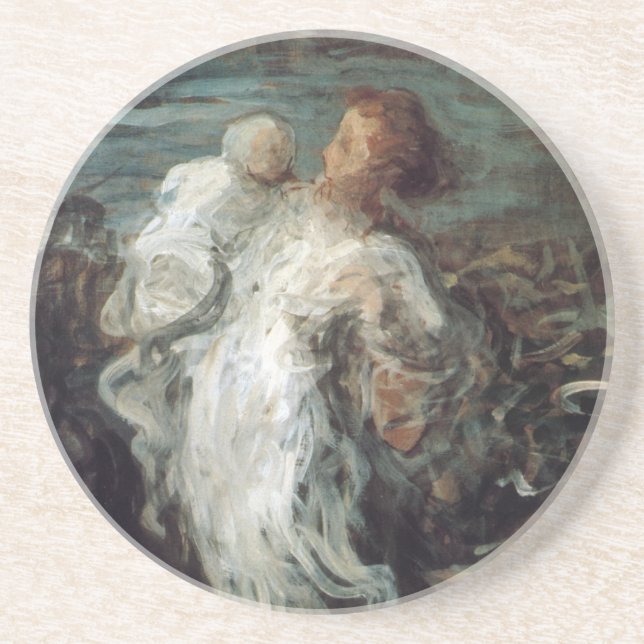 En Grès dessous de verre "Mère avec enfant" (Devant)