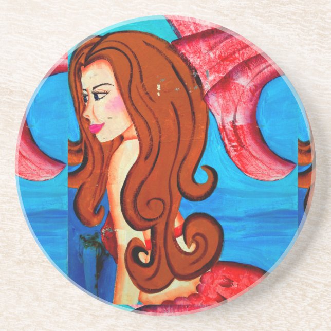 En Grès dessous de verre mermaid (Devant)