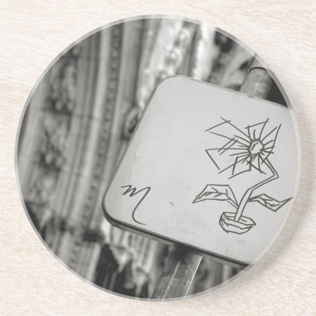 En Grès Dessous de verre modernes de fleur (Devant)