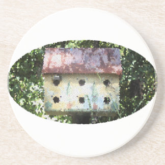 En Grès Dessous de verre modifié Birdhouse