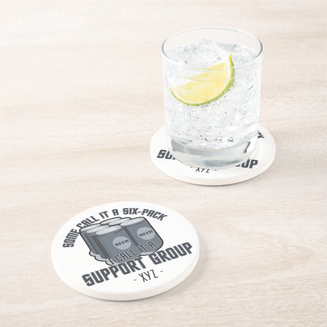 En Grès Dessous de verre monogramme personnalisé Beer Six  (Côté)