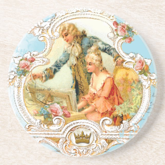 En Grès Dessous de verre musical du XVIIIe siècle (Devant)