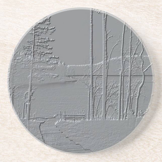 En Grès dessous de verre "Nature métallique" (Devant)