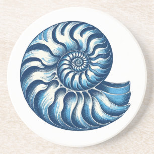 En Grès Dessous de verre Nautilus Shell