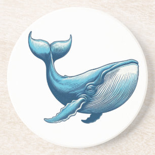 En Grès Dessous de verre nautique baleine