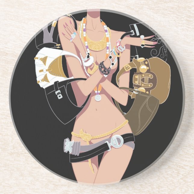 En Grès Dessous de verre noirs de bases (Devant)