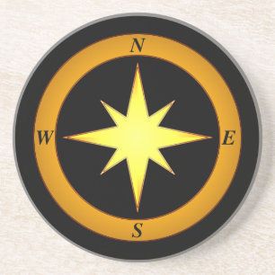 En Grès Dessous de verre North Arrow