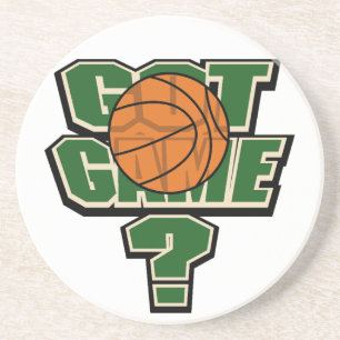 En Grès Dessous de verre obtenus de basket-ball de jeu