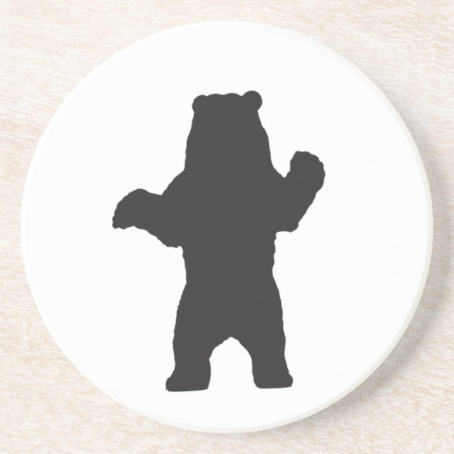 En Grès Dessous de verre Ours Noir (Devant)