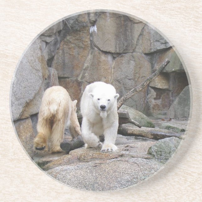 EN GRÈS DESSOUS DE VERRE OURS POLAIRE (Devant)