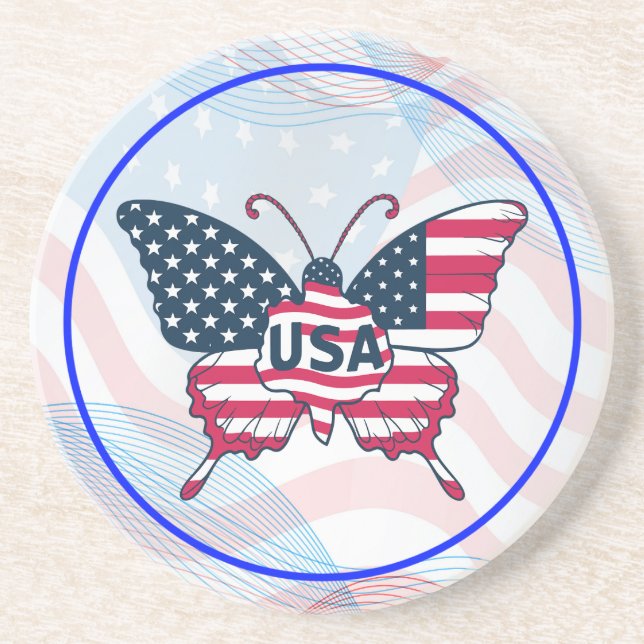En Grès Dessous de verre papier American Flag Design-62616 (Devant)