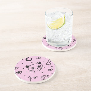 En Grès Dessous de verre Pastel Goth Kitty
