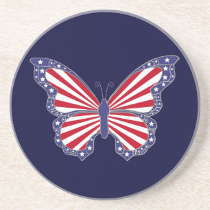 En Grès Dessous de verre Patriotique Rouge Blanc Et Bleu P