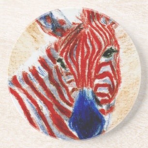 En Grès Dessous de verre patriotiques de zèbre