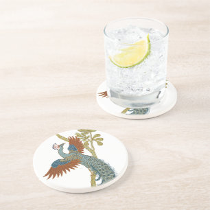 En Grès Dessous de verre Peacock vintages