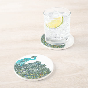 En Grès Dessous de verre Peacock vintages