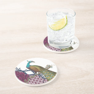 En Grès Dessous de verre Peacock vintages