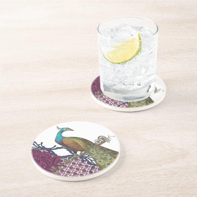 En Grès Dessous de verre Peacock vintages (Côté)