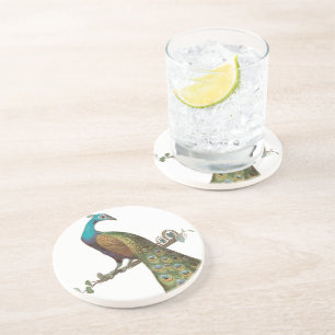 En Grès Dessous de verre Peacock vintages