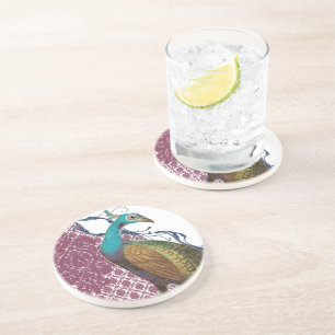 En Grès Dessous de verre Peacock vintages