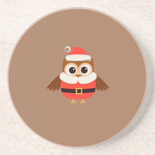 En Grès Dessous de verre père Noël Owl (Devant)