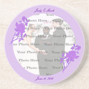 En Grès Dessous de verre personnalisé Fleur Violette