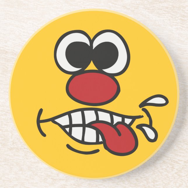 En Grès Dessous de verre personnalisé Funny Face (Devant)