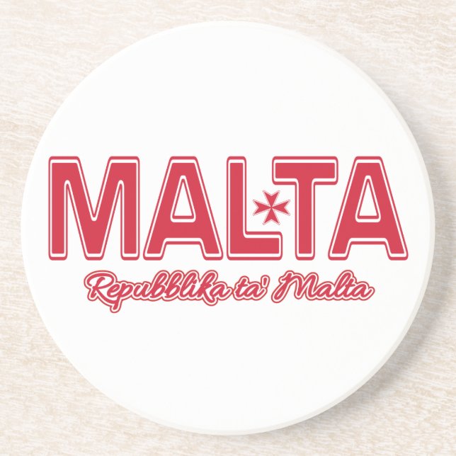 En Grès DESSOUS DE VERRE personnalisé MALTA (Devant)