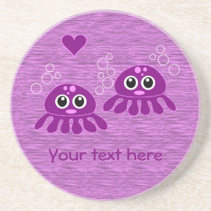 En Grès Dessous de verre personnalisé Octopus Love