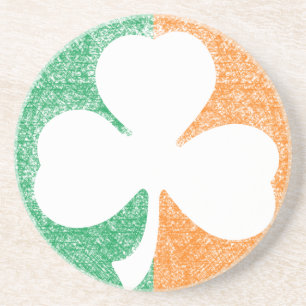 En Grès Dessous de verre personnalisé Shamrock irlandais