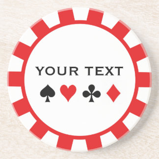 En Grès Dessous de verre personnalisés de jeton de poker