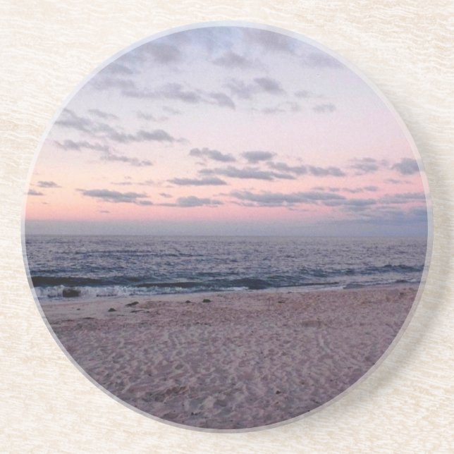 En Grès dessous de verre "Pink & Blue Beach at Dawn" (Devant)