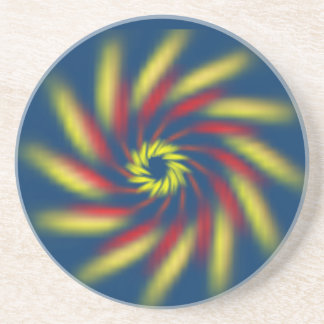 En Grès Dessous de verre - Pinwheel sur Bleu